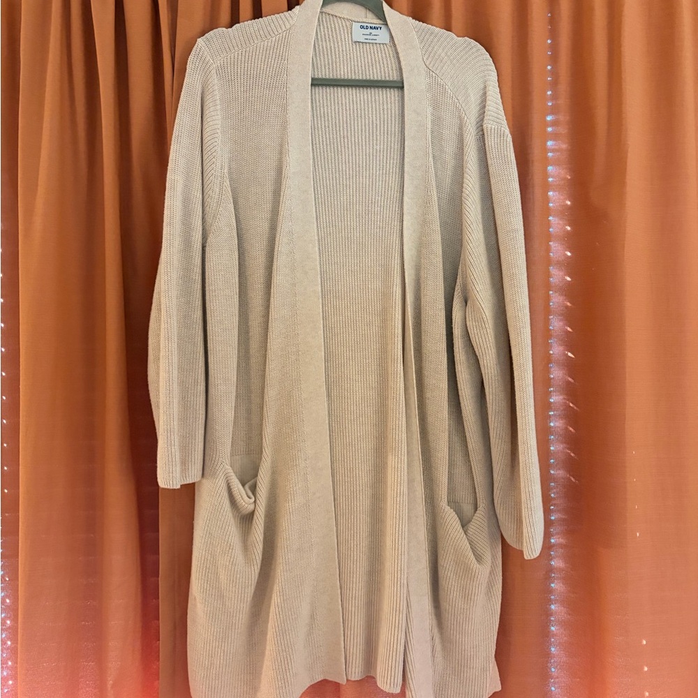 Women's Cream Open Front Sweater